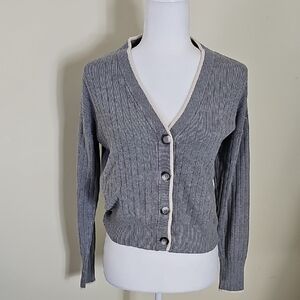 Marled Gray Button-Up Cardigan